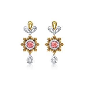 Designer Earrings with Certified Diamonds in 18k Yellow Gold - NCK1197EP